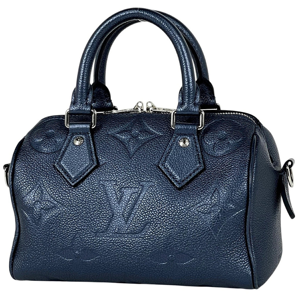 Louis Vuitton Speedy Bandouliere handbag Monogram Empreinte Navy Blue